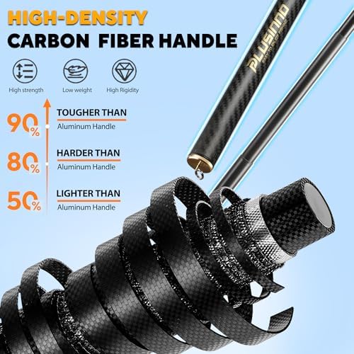 PLUSINNO Floating Fishing Net with Telescoping Handle, Carbon Fiber Ultralight Long Fish Net, Collapsible Landing Net 6.56/7.86Ft, Fishing Gear Kayak Accessories for Bass Trout Salmon - Image 2
