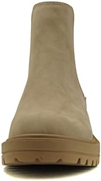 Soda Pilot ~ Women Lug Sole Low Heel Chelsea Fashion Ankle Bootie w/Double Elastic Gore - Image 3